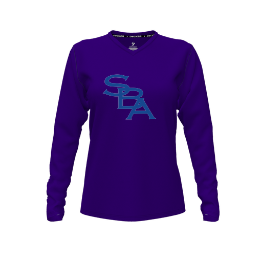 [FTLVCFPP-FYXS-LOGO2] Comfort T-Shirt (Female Youth XS, Purple, V Neck, Logo 2, Long Sleeve)