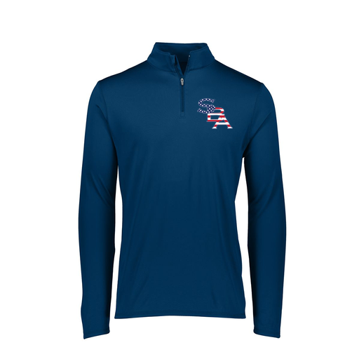 [FTLQFLNV-FAXS-LOGO1] Ladies Flex-Lite 1/4 Zip Shirt (Female Adult XS, Navy, Logo 1)