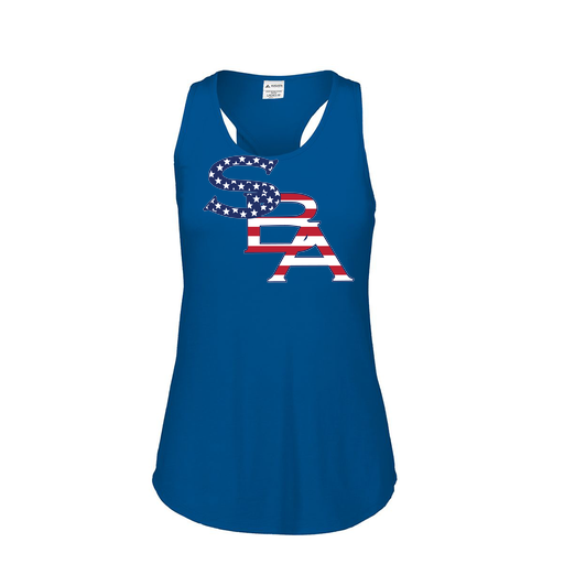 [FT0TUBRY-FAS-LOGO1] Ladies Tri Blend Tank Top (Female Adult S, Royal, Logo 1)