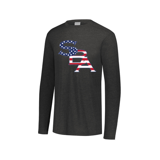 [FTLCUBBK-AXS-LOGO1] Decker Men's Tri-Blend T-Shirt - Long Sleeve (Adult XS, Black, Logo 1)